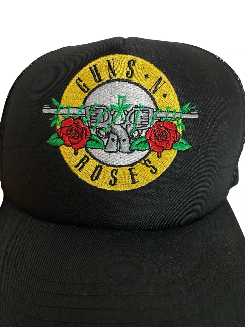 Guns N Roses Hat Mens Unisex Black Trucker Hat Adjustable Mesh Baseball Cap